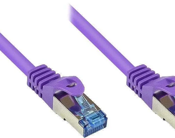 Alcasa S/FTP Cat.6a (Gigabit) Καλώδιο Δικτύου Ethernet 1.5m Μωβ