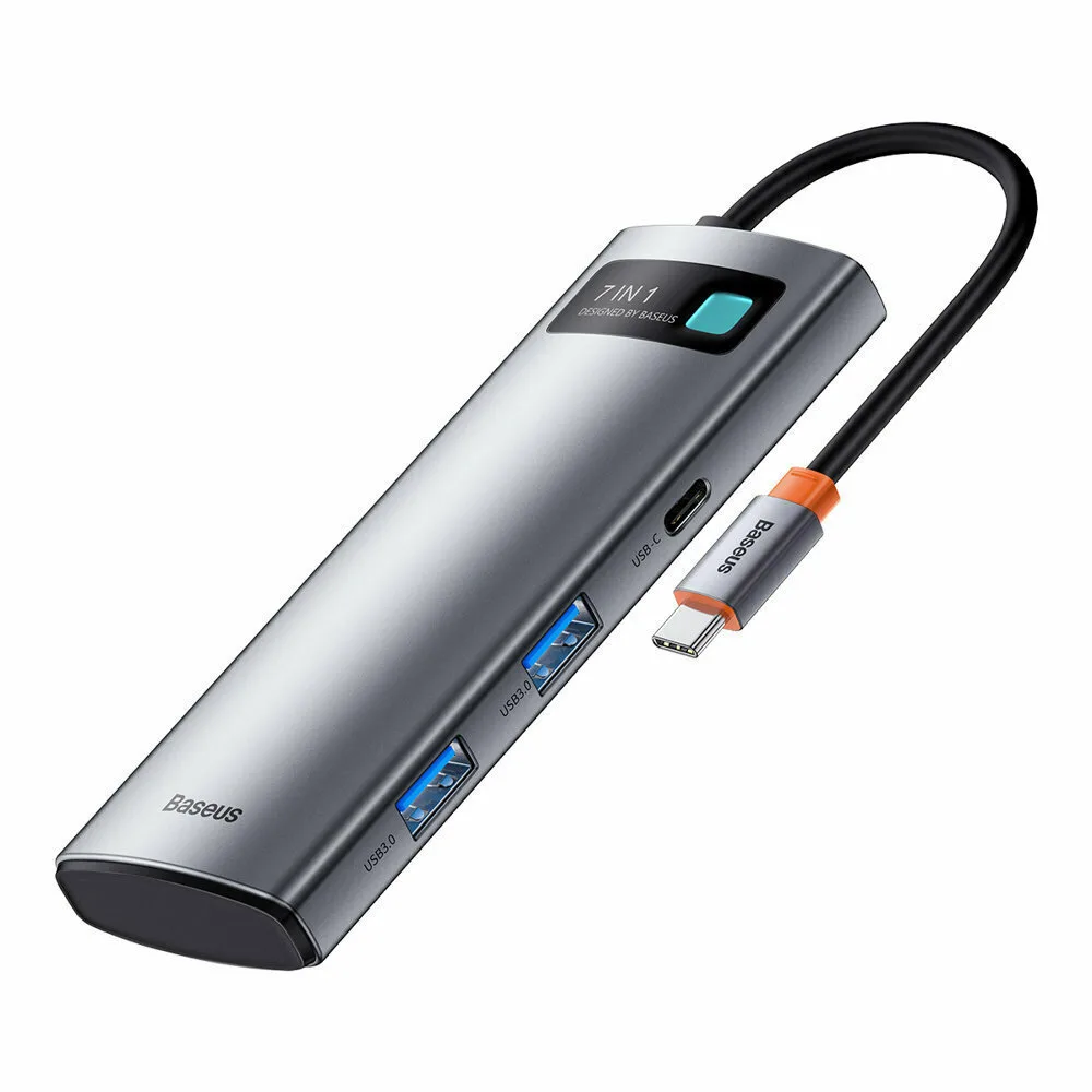 Baseus Metal Gleam USB-C Docking Station με HDMI 4K PD Γκρι Baseus Metal Gleam USB-C Docking Station με HDMI 4K PD Γκρι - Image 1