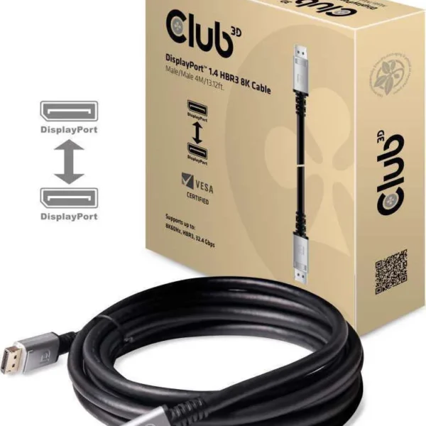 Club3D Cable DisplayPort male - DisplayPort male 4m Μαύρο (CAC-1069)