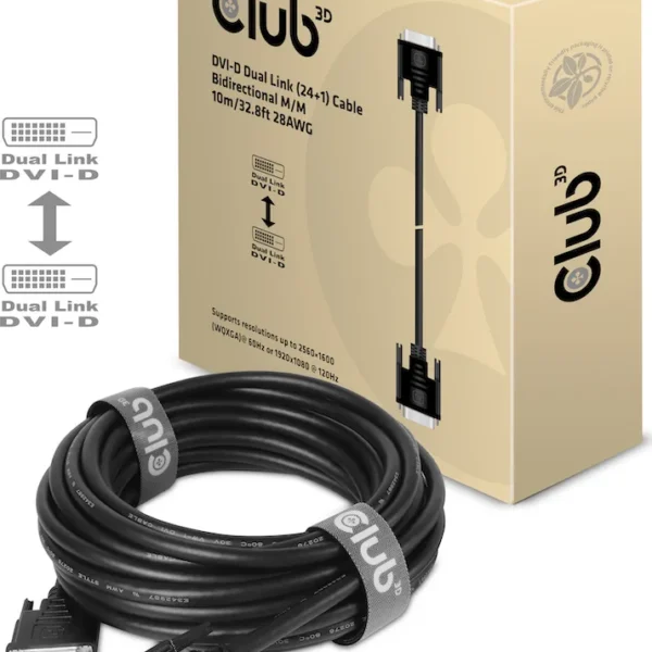 Club3D Cable DVI-D male - DVI-D male 3m (CAC-1223)