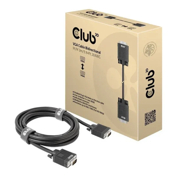 Club3D Cable VGA male - VGA male Μαύρο 3m (CAC-1703)