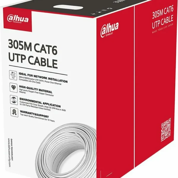 Dahua U/UTP Cat.6 (Gigabit) Καλώδιο Δικτύου Ethernet χωρίς ακροδέκτες 305m Γκρι PFM920I-6UN-C