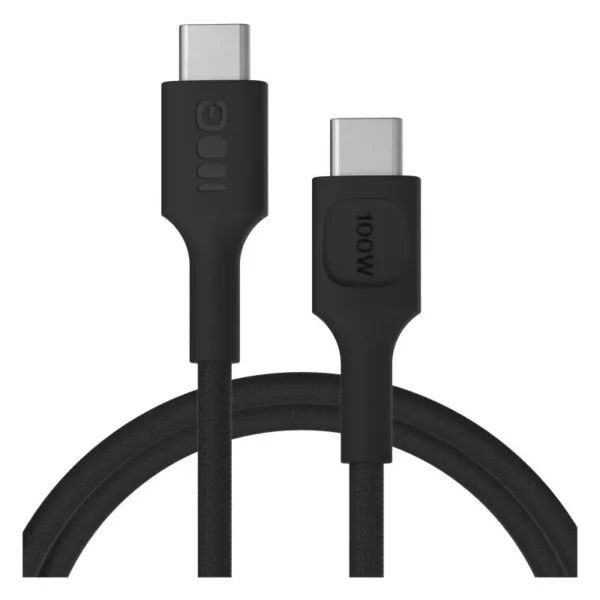 Green Cell Powerstream Braided USB 2.0 Cable USB-C male - USB-C 100W PD Μαύρο 1.2m KABGC100PS120PB