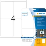 Herma 40 Αυτοκόλλητες Ετικέτες Α4 Ορθογώνιες 9534 99.1x139mm