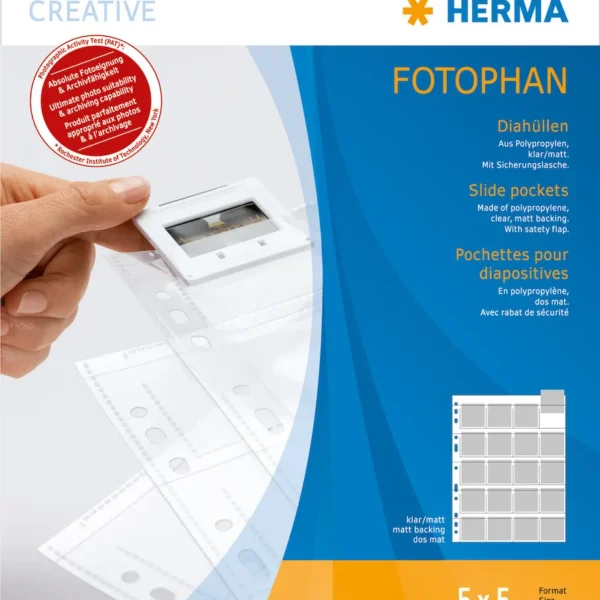 Herma Πλαστικές Ζελατίνες για Φωτογραφίες Τύπου "Π" 10τμχ Fotophan 5x5cm 7698