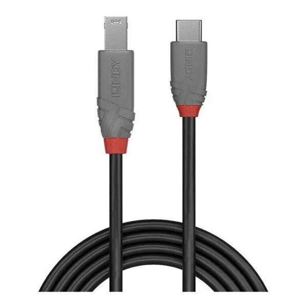 Lindy Anthra Line USB 2.0 Cable USB-C male - USB-B Μαύρο 0.5m 36665