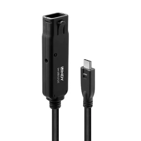 Lindy USB 2.0 Cable USB-C male - USB-A female PD Μαύρο 5m 43405