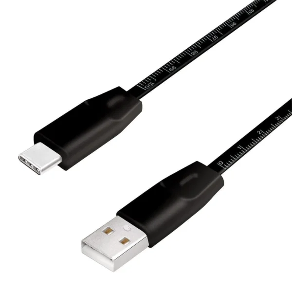 LogiLink Flat USB 2.0 Cable USB-C male - USB-A Μαύρο 1m CU0157