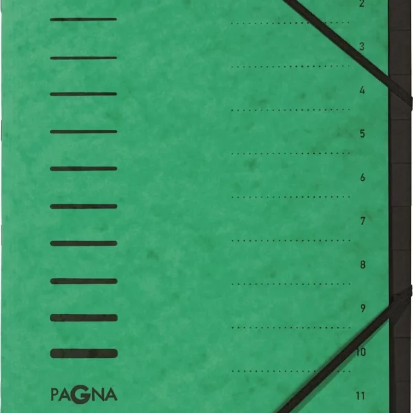 Pagna Folder 12 Fächer 1-12 Grün