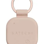 Satechi Locator Compatible Apple Find My Keychain Shape Vegan Leather St-lkcfr Desert Rose