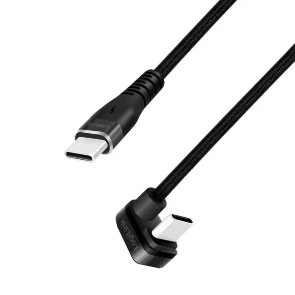 LogiLink Braided USB 2.0 Cable USB-C male - USB-A Μαύρο 1m CU0190